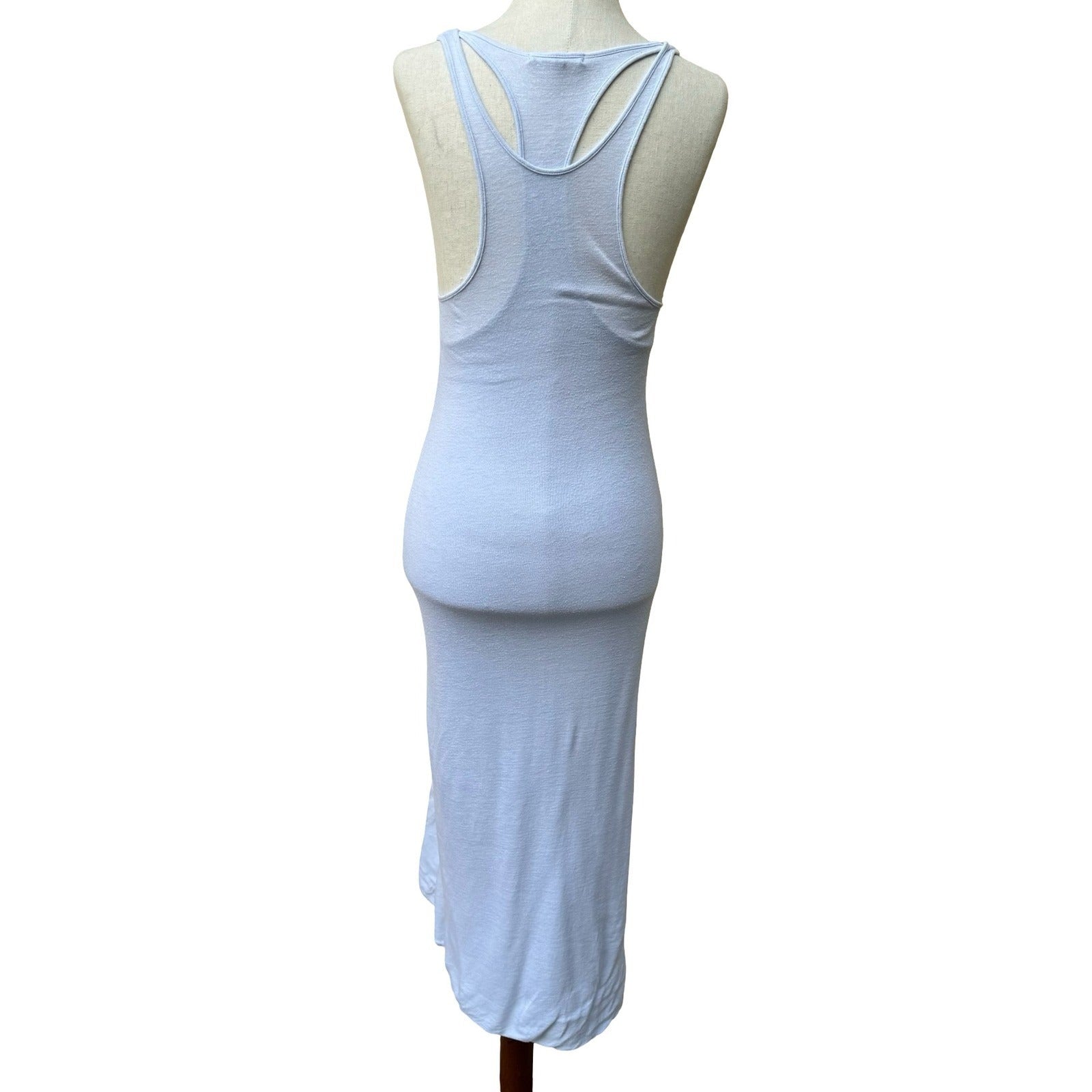 James Perse Minimalist Coastal Linen Blend Racerback Maxi Tank Dress Beachwear S