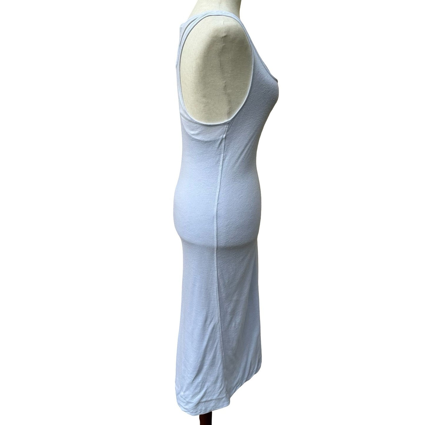 James Perse Minimalist Coastal Linen Blend Racerback Maxi Tank Dress Beachwear S