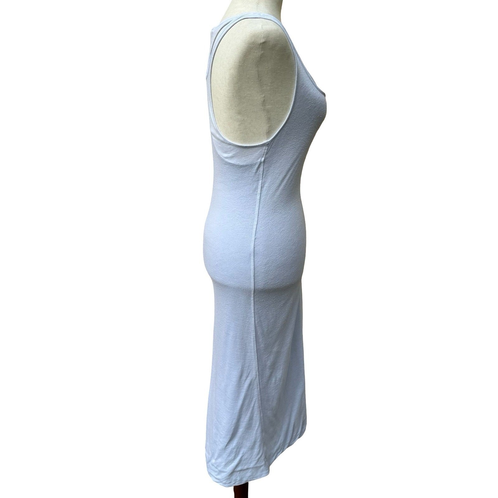 James Perse Minimalist Coastal Linen Blend Racerback Maxi Tank Dress Beachwear S