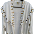 Switch Designs Limited Vintage Womens Shawl Collar Gold Silver Embellished Knit Cardigan 2 image