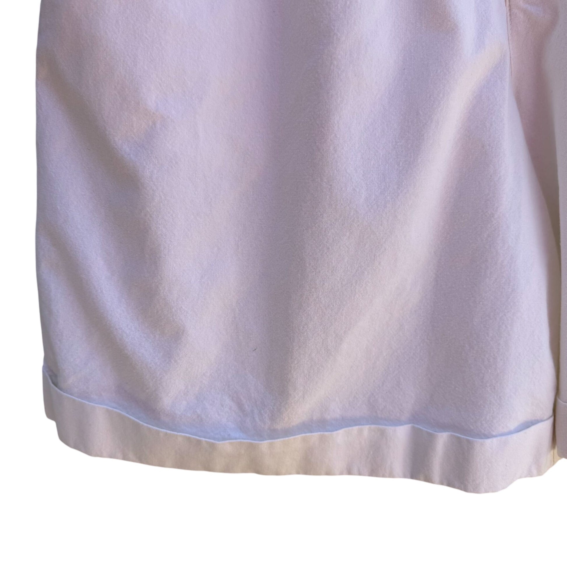 Avon Fashions Vintage White Womens Pleated Cotton High-Waisted Belted Shorts 16