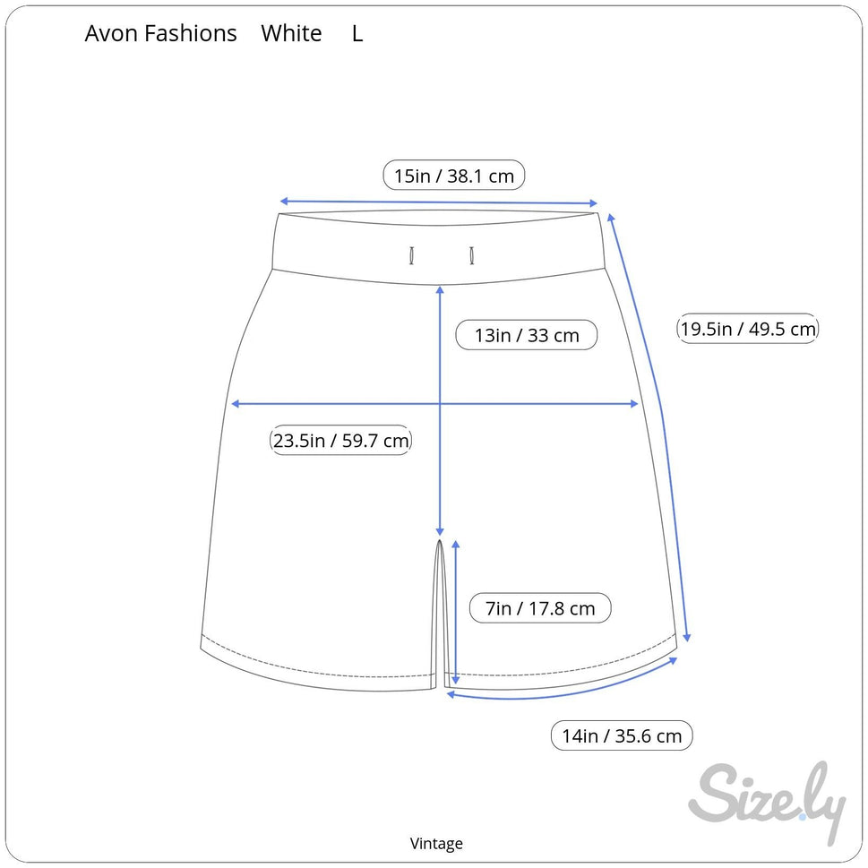 Avon Fashions Vintage White Womens Pleated Cotton High-Waisted Belted Shorts 16