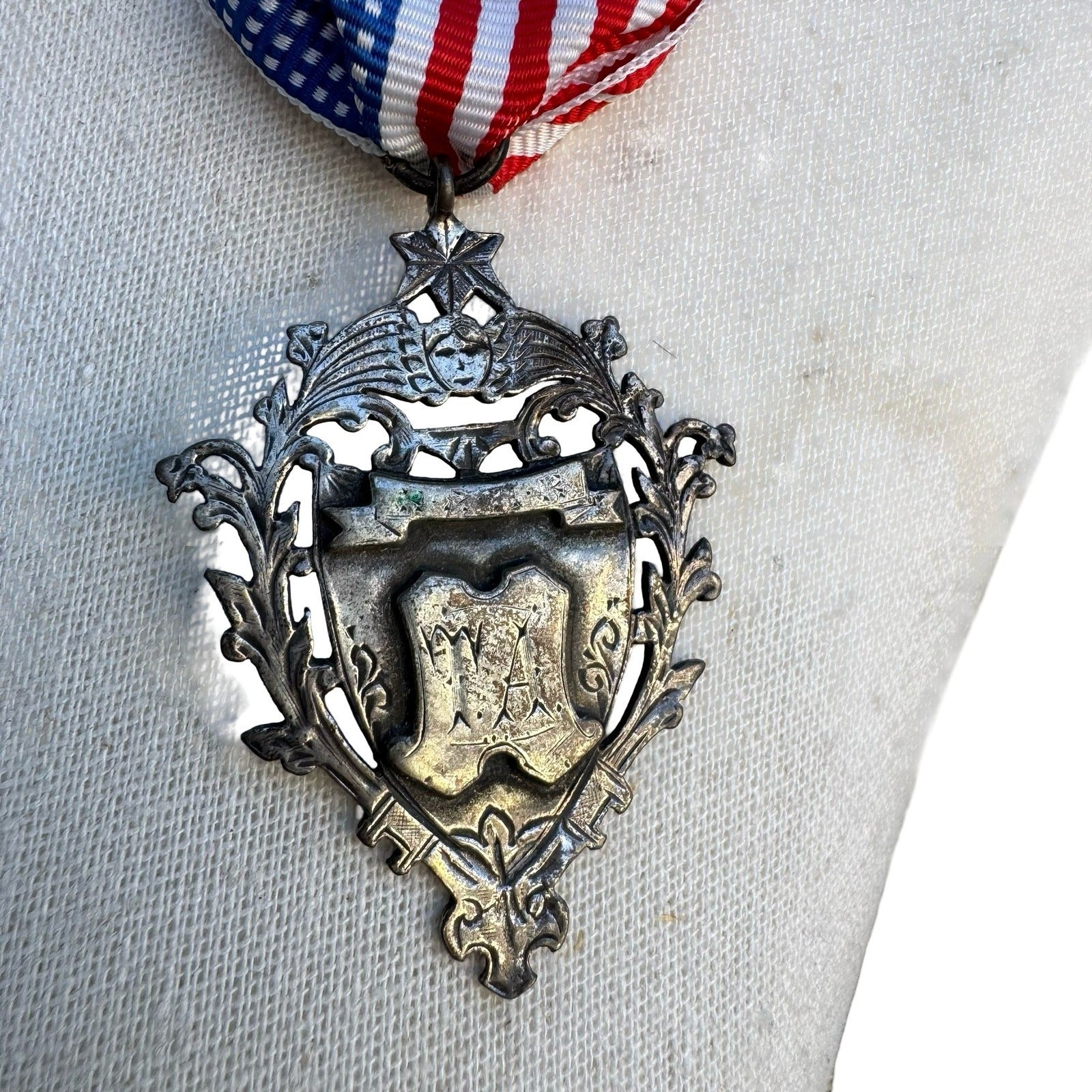 Antique 1908 Masonic Sterling Silver Medal Murree Pindi Station Lodge 2031 GLE
