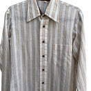 Switch Van Heusen 417 Vanopress Vintage 70s Stripe Dagger Collar Linen Look Disco Shirt 3 image