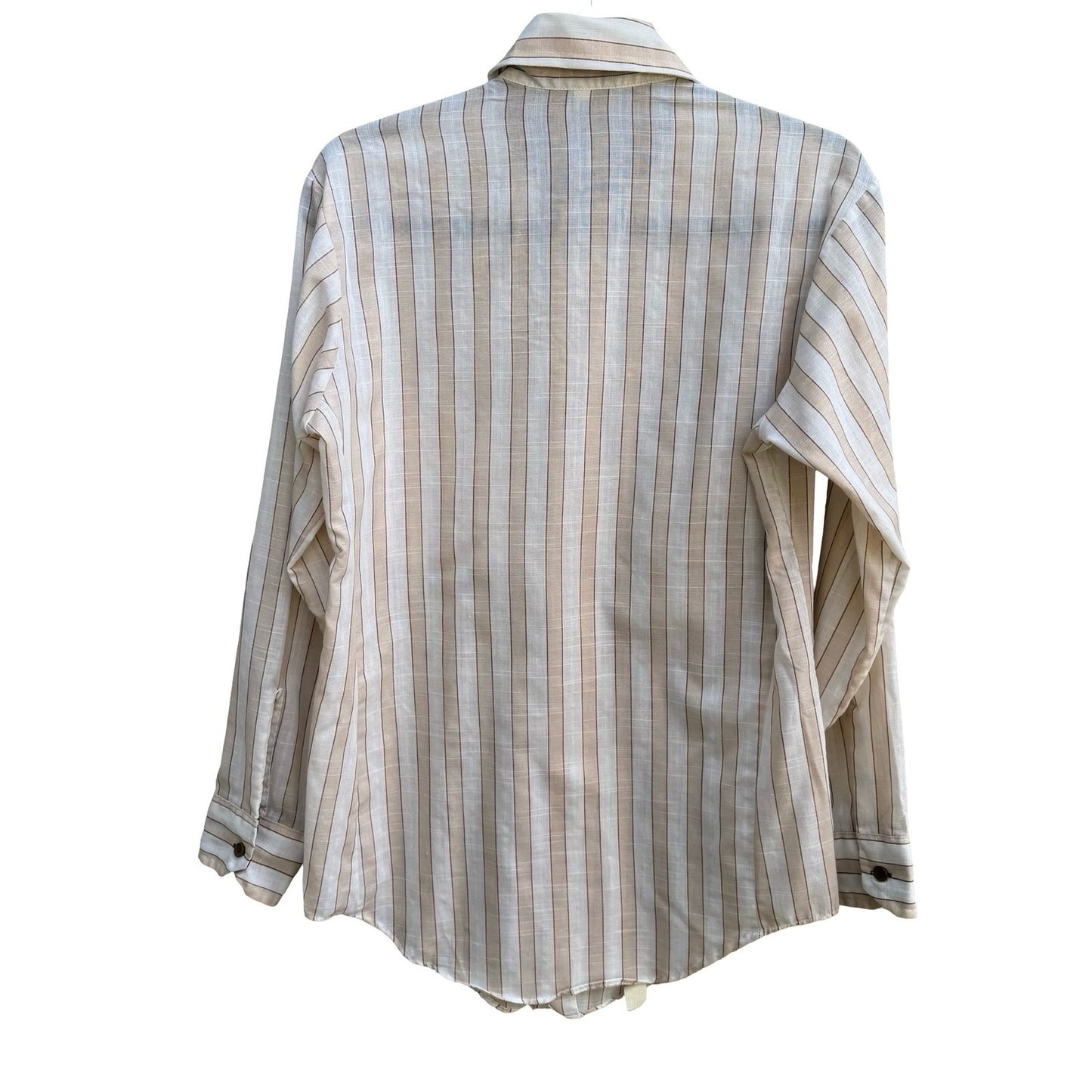 Van Heusen 417 Vanopress Vintage 70s Stripe Dagger Collar Linen Look Disco Shirt