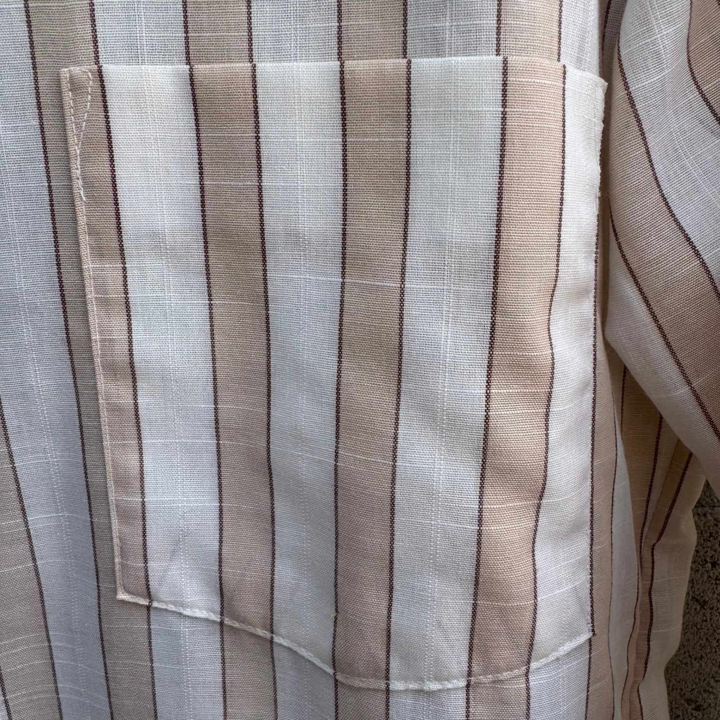 Van Heusen 417 Vanopress Vintage 70s Stripe Dagger Collar Linen Look Disco Shirt