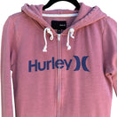 Switch Hurley Vintage Y2K Womens Pink Zip Front Graphic Print Long Sleeve Hoodie Medium 3 image