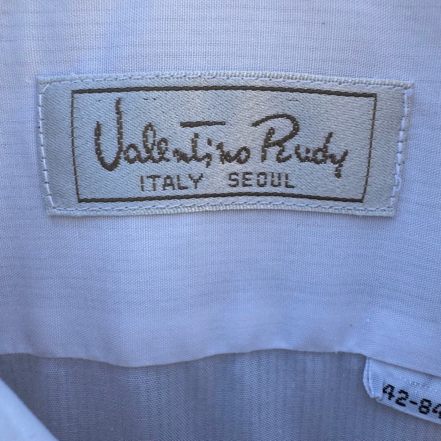 Valentino Rudy Vintage Mens L Minimalist White Long Sleeve Dress Shirt Corporate