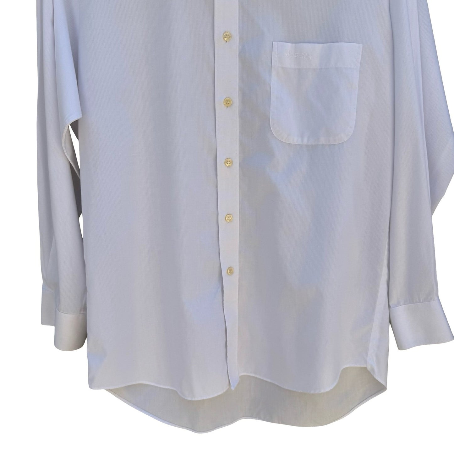 Valentino Rudy Vintage Mens L Minimalist White Long Sleeve Dress Shirt Corporate