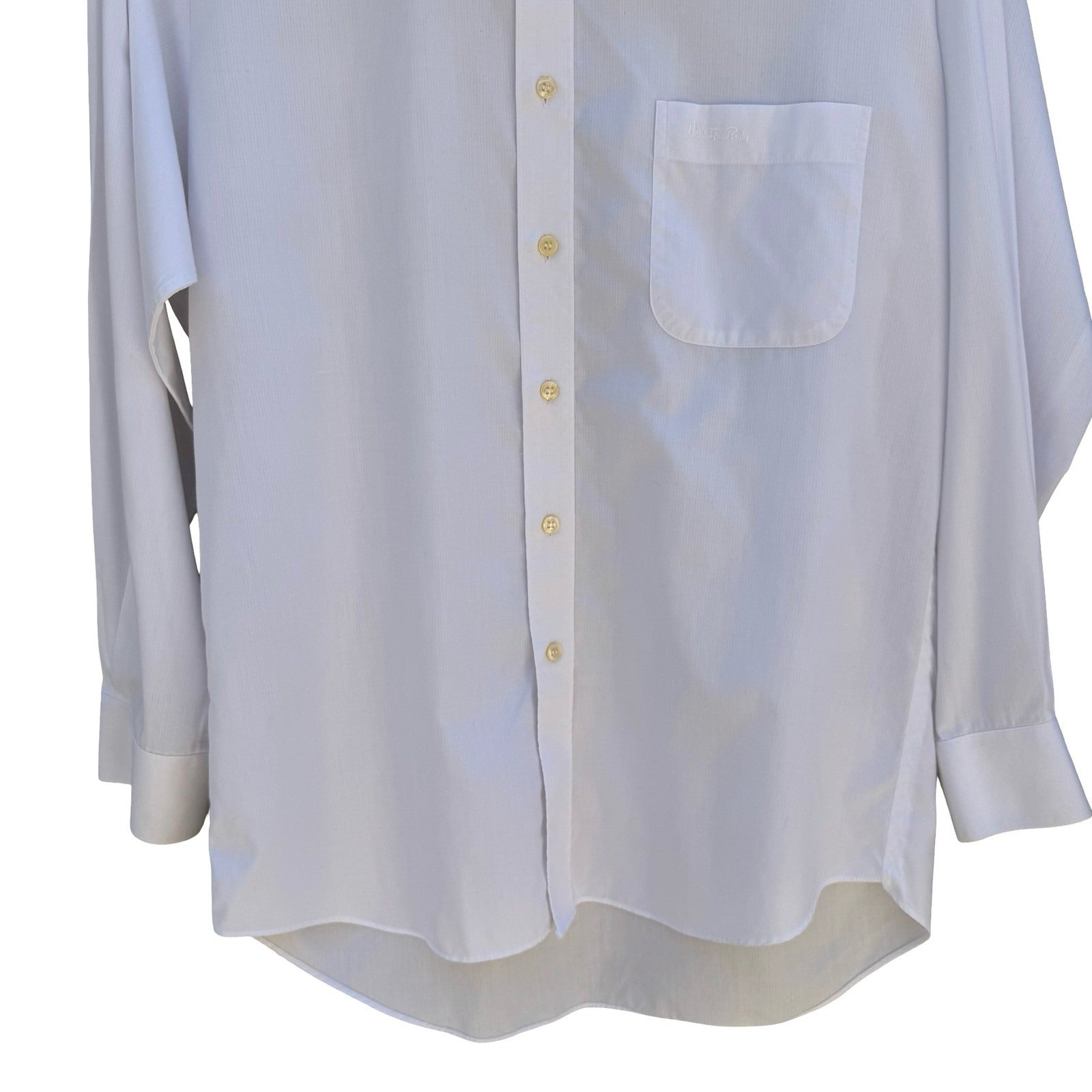Valentino Rudy Vintage Mens L Minimalist White Long Sleeve Dress Shirt Corporate