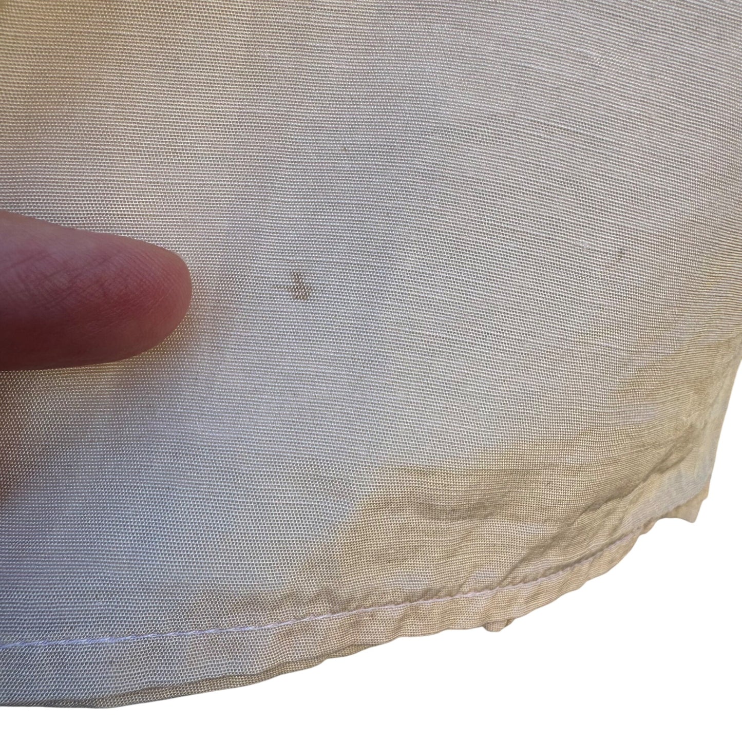 Royal Silk Vintage Silk Cotton Blend Womens Ivory Pleated Long Sleeve Blouse 10