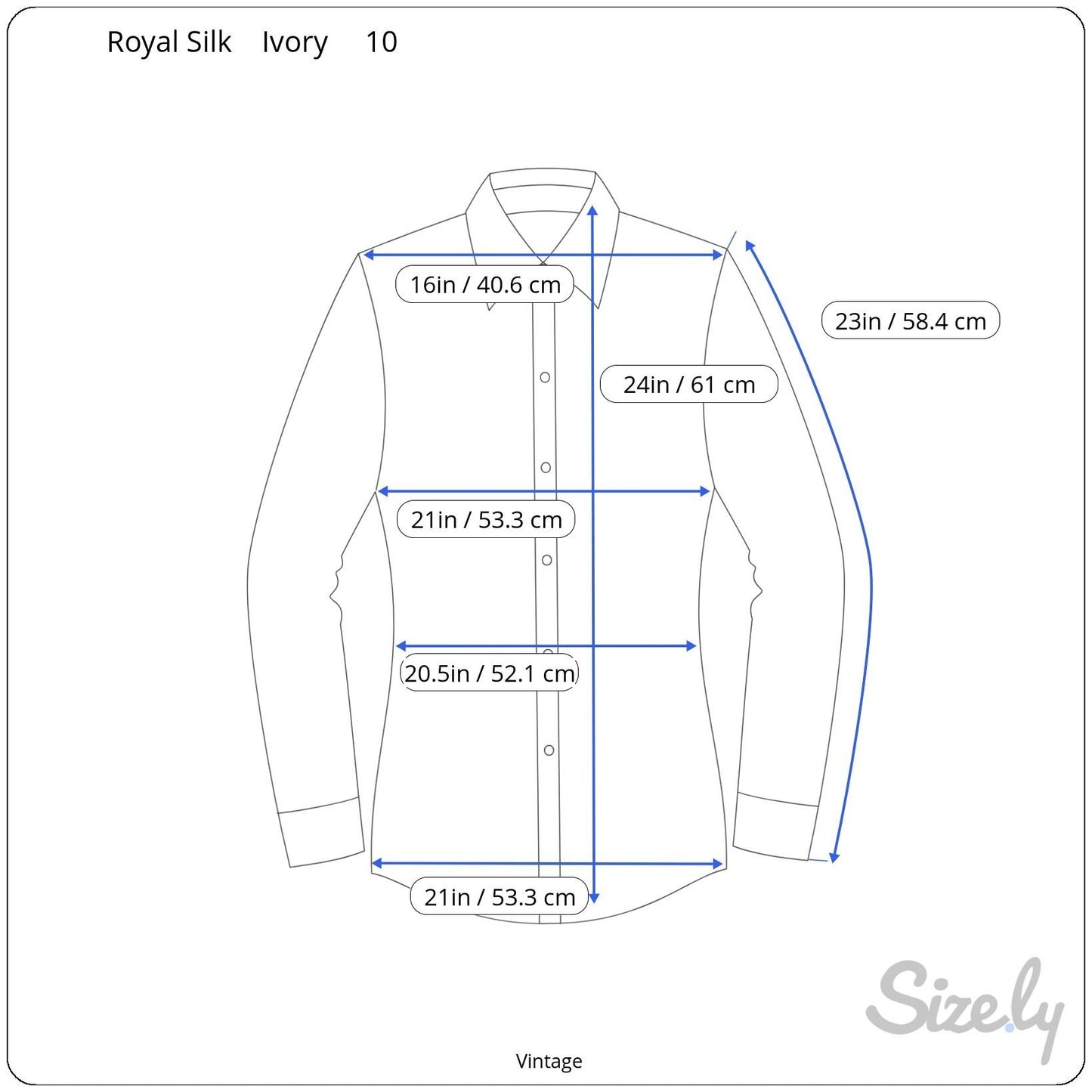 Royal Silk Vintage Silk Cotton Blend Womens Ivory Pleated Long Sleeve Blouse 10