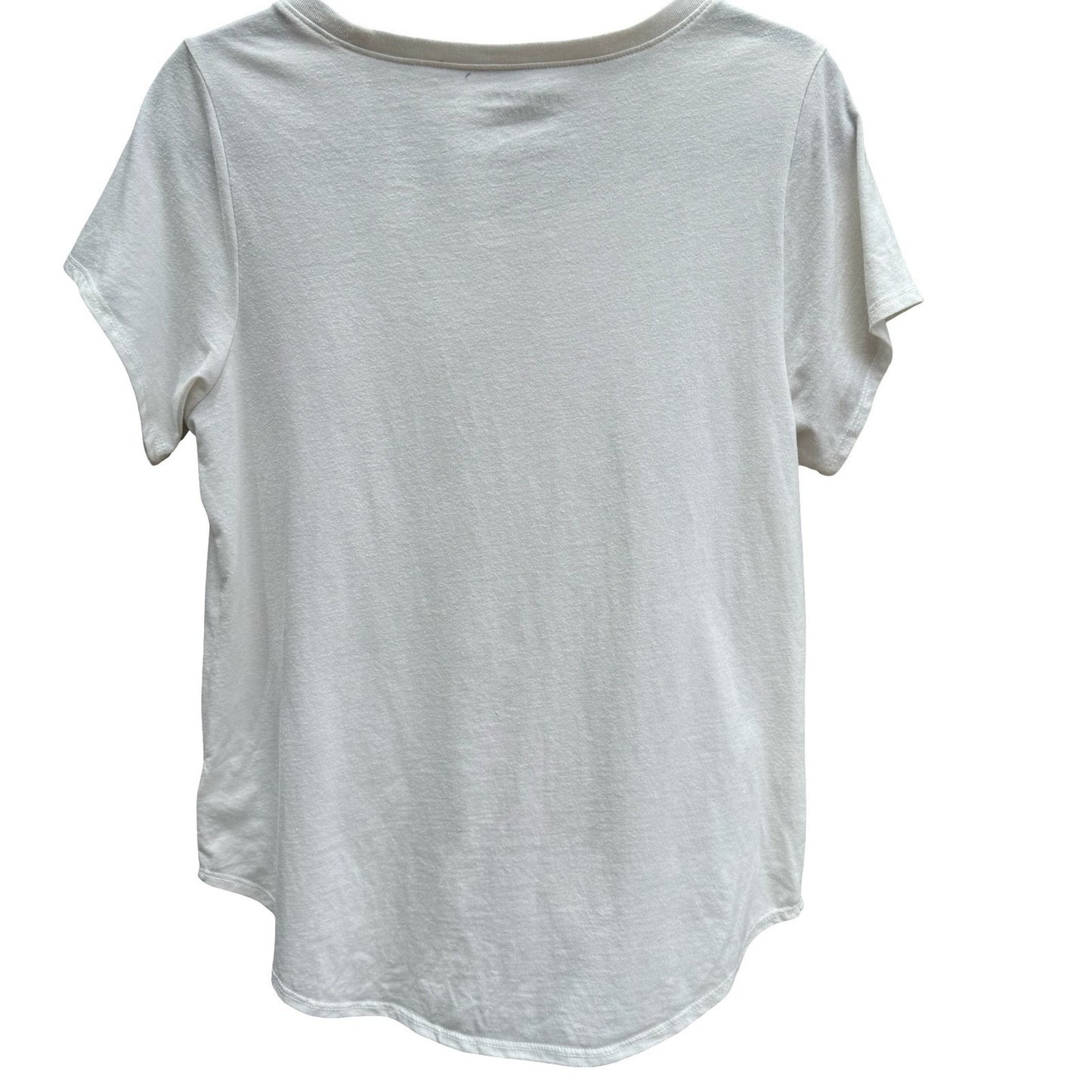 Lucky Brand Grateful Graphic Tee Cream Floral Butterfly Scoop Neck M Boho Hippie