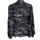 Switch Bisou Bisou Michele Bohbot Vintage Y2K Semi Sheer Black Floral Polka Dot Blouse M 2 image