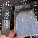 Switch Bisou Bisou Michele Bohbot Vintage Y2K Semi Sheer Black Floral Polka Dot Blouse M 3 image