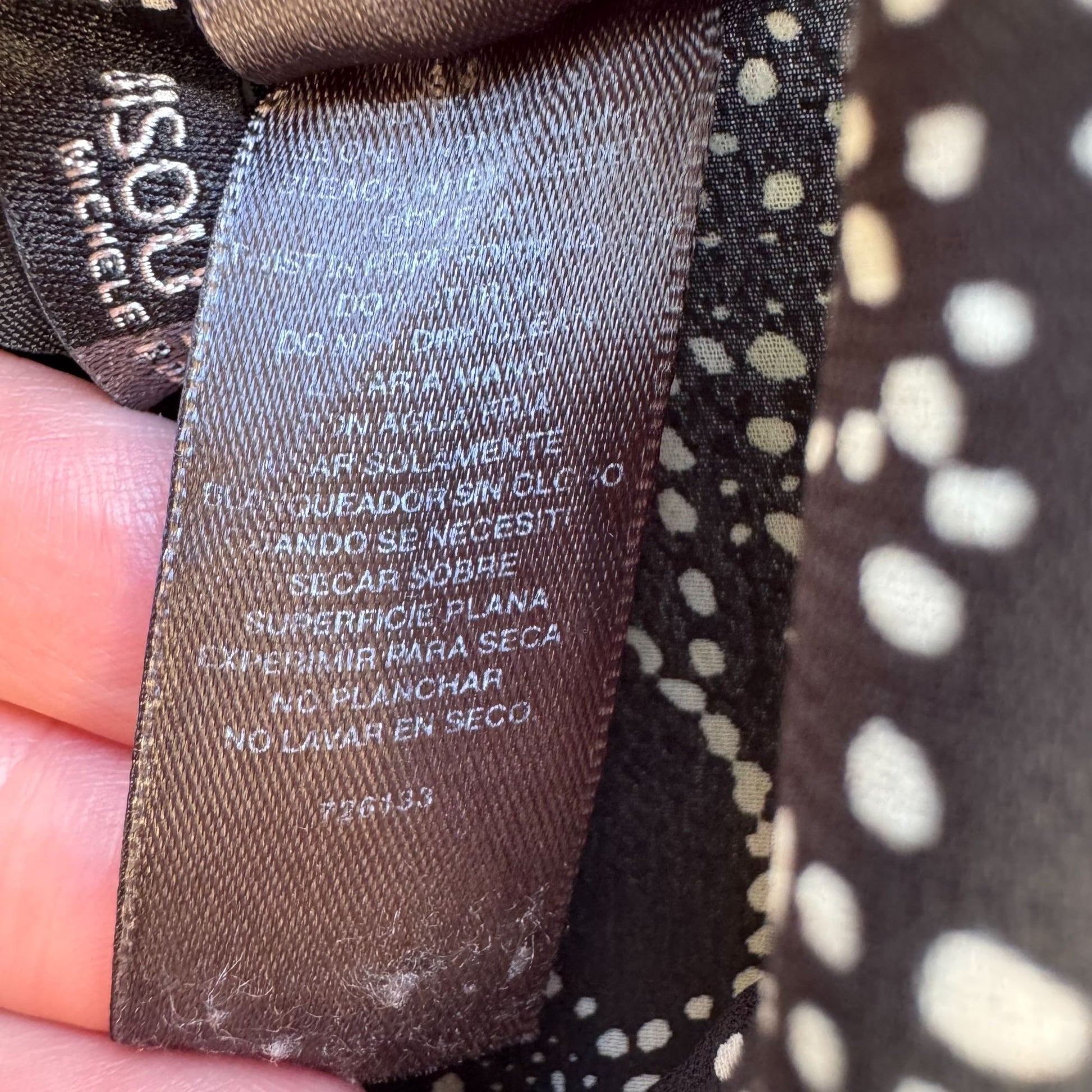 Bisou Bisou Michele Bohbot Vintage Y2K Semi Sheer Black Floral Polka Dot Blouse M