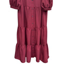 Switch Levis Darla Womens Red Tiered Maxi Shirtdress Puff Sleeve Western Boho Prairie L 2 image