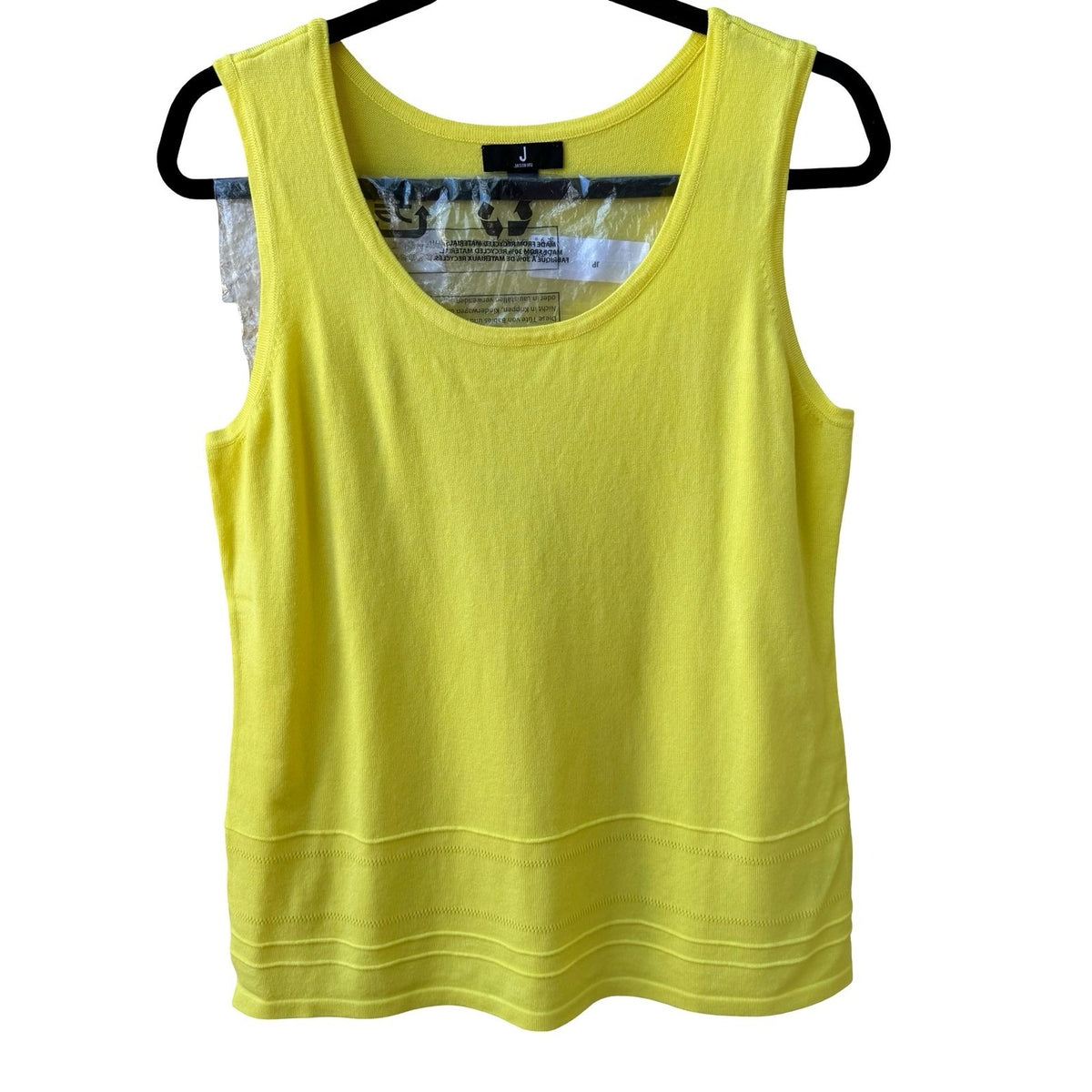 Jason Wu Pointelle Hem Knit Minimalist Layering Shell Yellow Tank Top L NEW