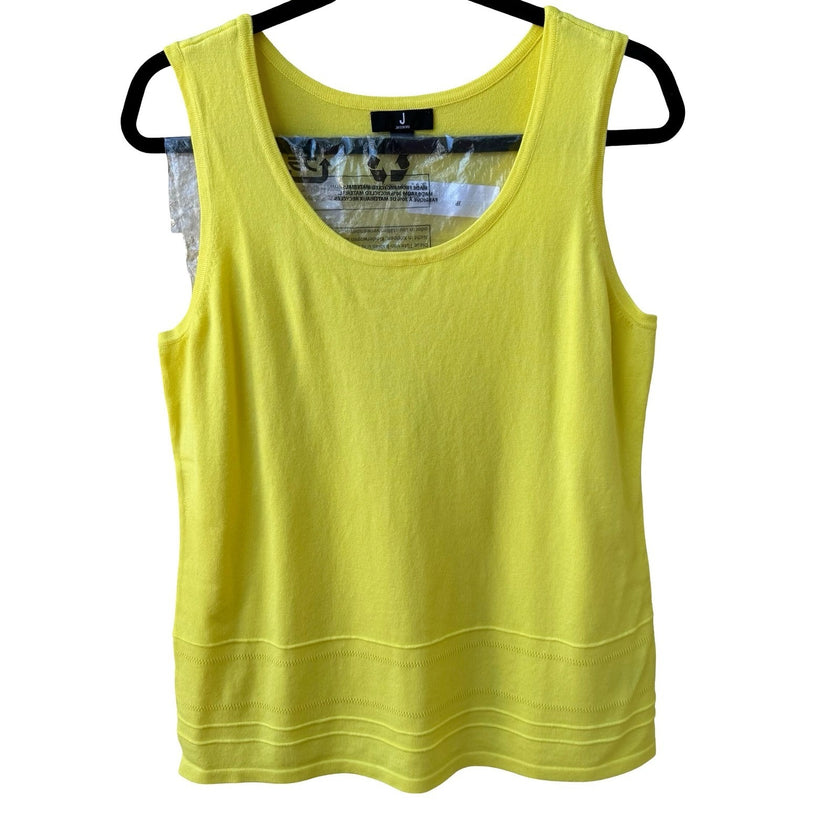 Jason Wu Pointelle Hem Knit Minimalist Layering Shell Yellow Tank Top L NEW