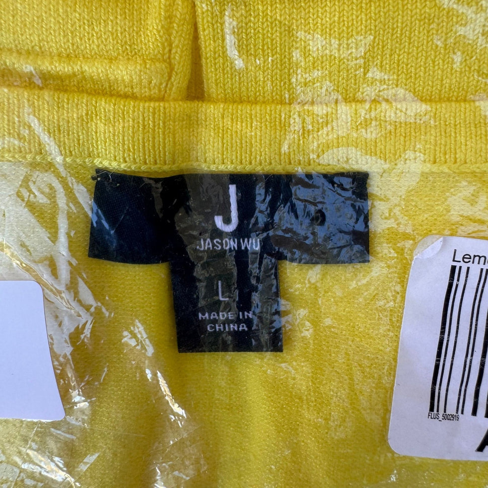 Jason Wu Pointelle Hem Knit Minimalist Layering Shell Yellow Tank Top L NEW