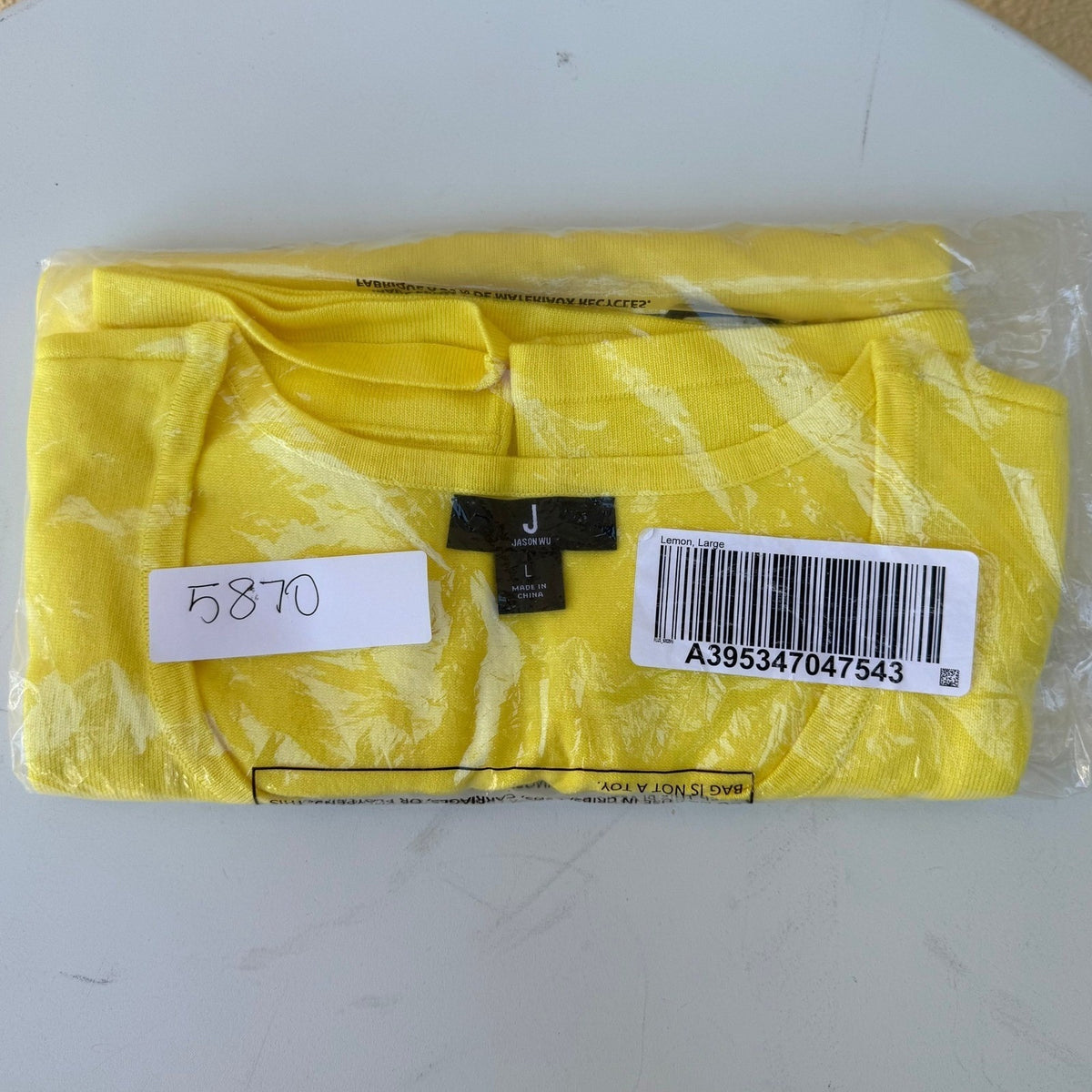 Jason Wu Pointelle Hem Knit Minimalist Layering Shell Yellow Tank Top L NEW