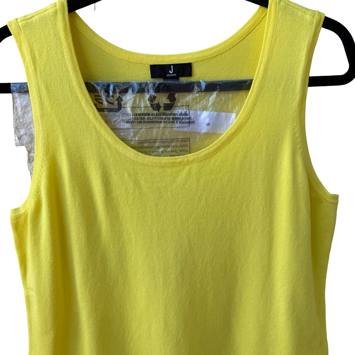 Jason Wu Pointelle Hem Knit Minimalist Layering Shell Yellow Tank Top L NEW
