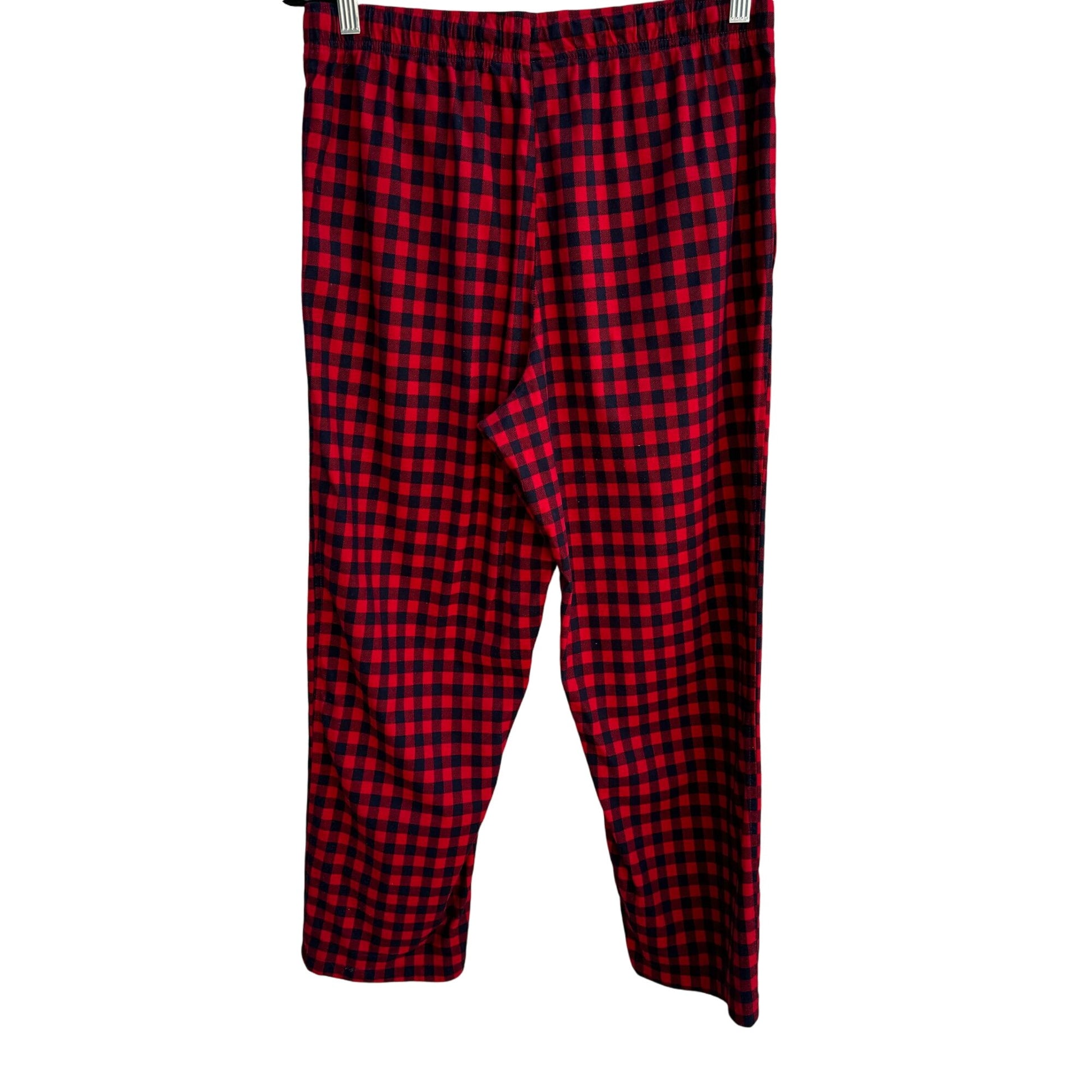 Nautica Men's Red & Black Plaid Flannel Pajama Elastic & Drawstring Waist Pants