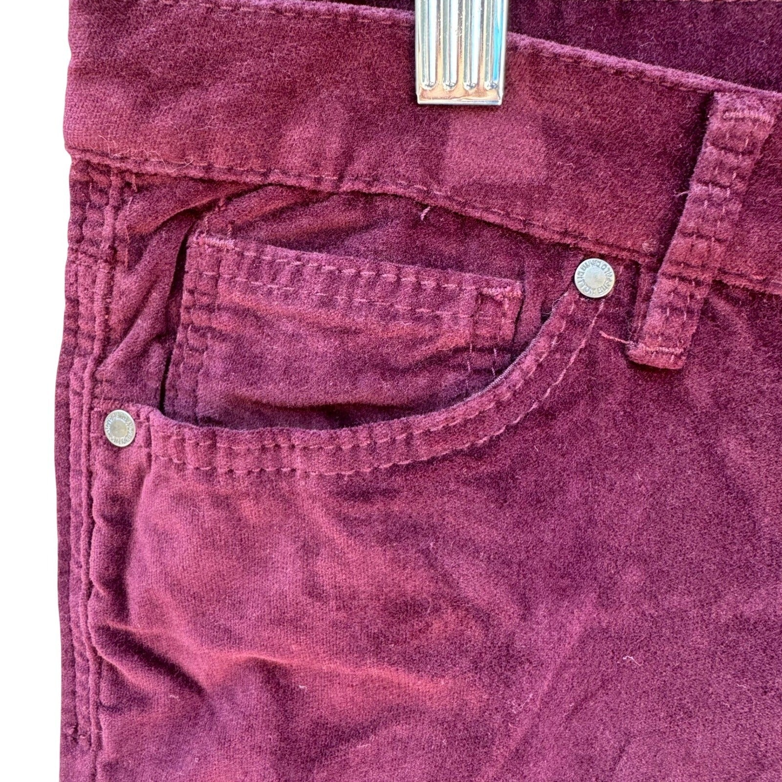 Buffalo David Bitton Mirage Purple Corduroy Skinny Pants Burgundy Wine Womens 14