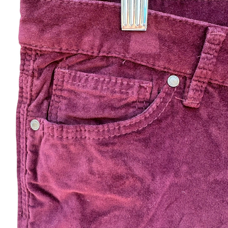 Buffalo David Bitton Mirage Purple Corduroy Skinny Pants Burgundy Wine Womens 14