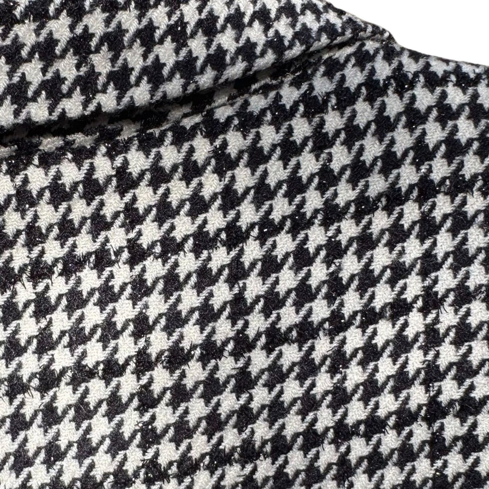 Sag Harbor Womens Houndstooth Metallic Stitching Button-Up Jacket Blazer 16