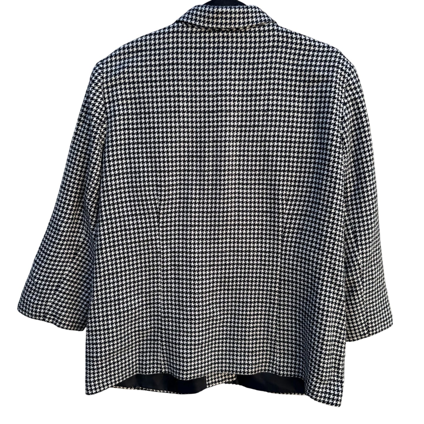Sag Harbor Womens Houndstooth Metallic Stitching Button-Up Jacket Blazer 16