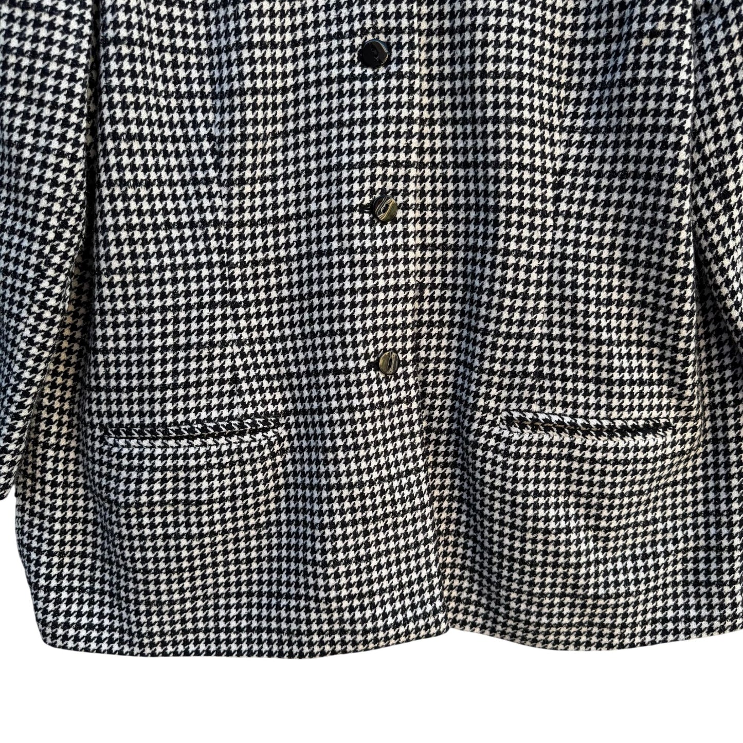 Sag Harbor Womens Houndstooth Metallic Stitching Button-Up Jacket Blazer 16