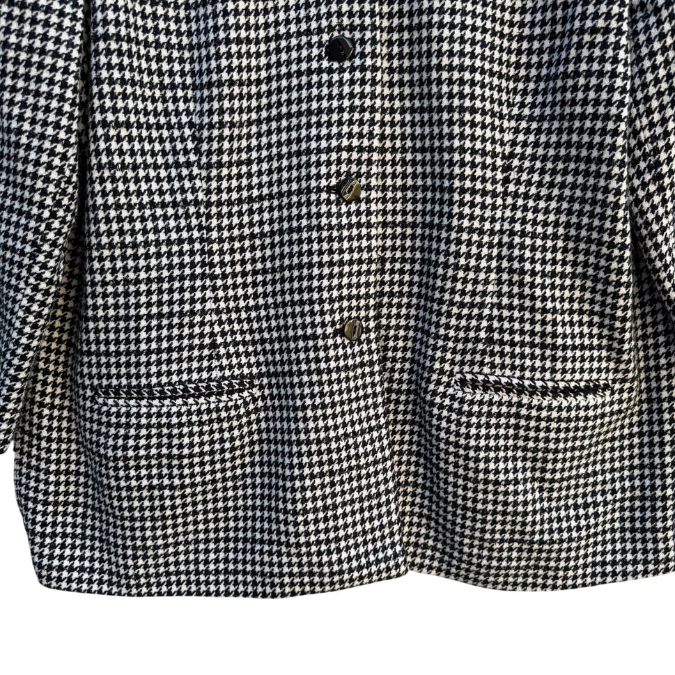 Sag Harbor Womens Houndstooth Metallic Stitching Button-Up Jacket Blazer 16