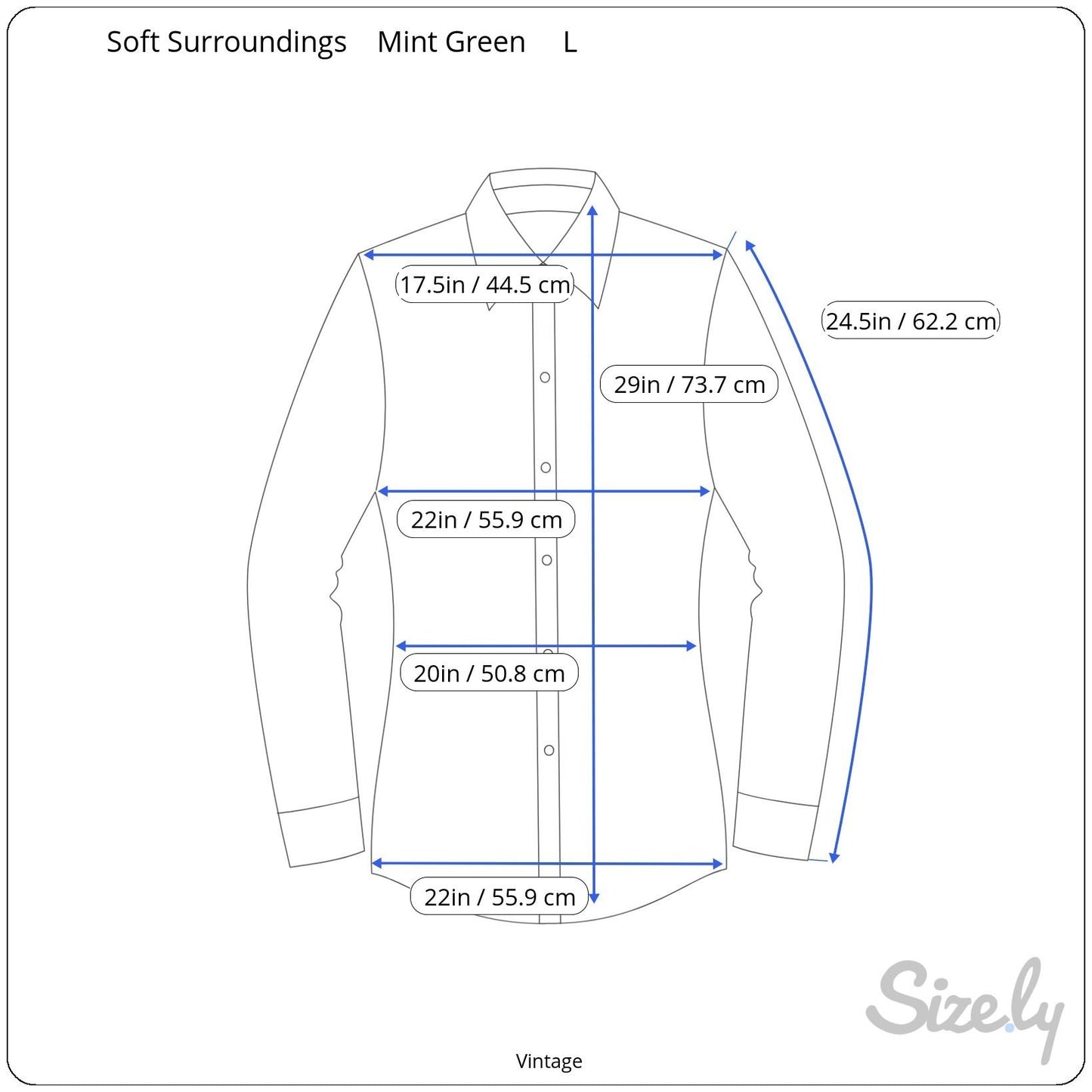 Soft Surroundings Womens Silk Pearlized Button Long Sleeve Mint Shirt Blouse L