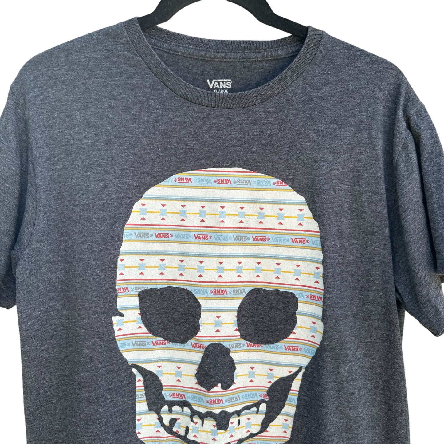 Vans Kids Skull Graphic Off The Wall Charcoal Short Sleeve Tee Shirt Juniors XL