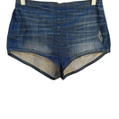 Switch William Rast Y2K High Waisted Cheeky Denim Micro Shorts Hot Pants Back Zip 26 3 image