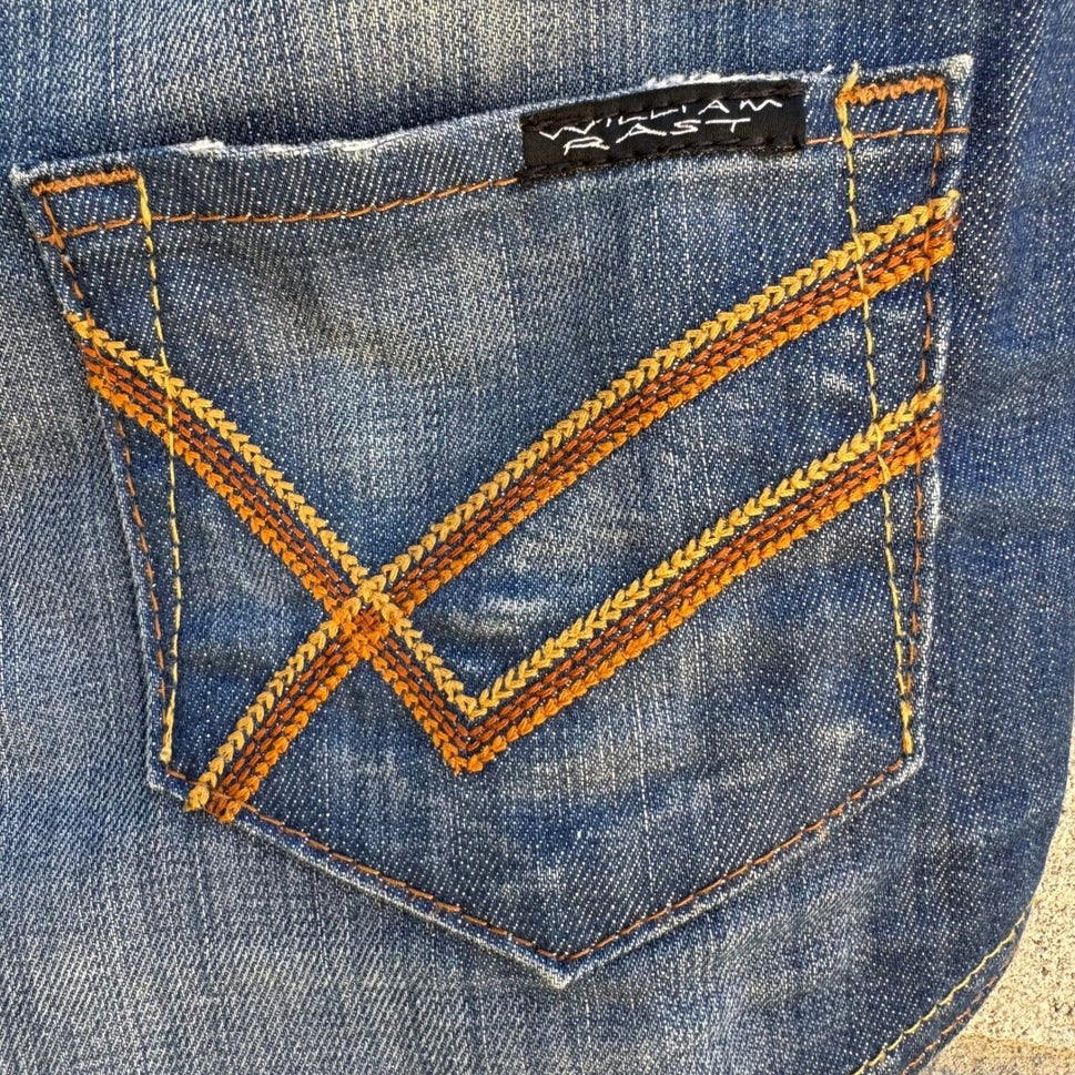 William Rast Y2K High Waisted Cheeky Denim Micro Shorts Hot Pants Back Zip 26