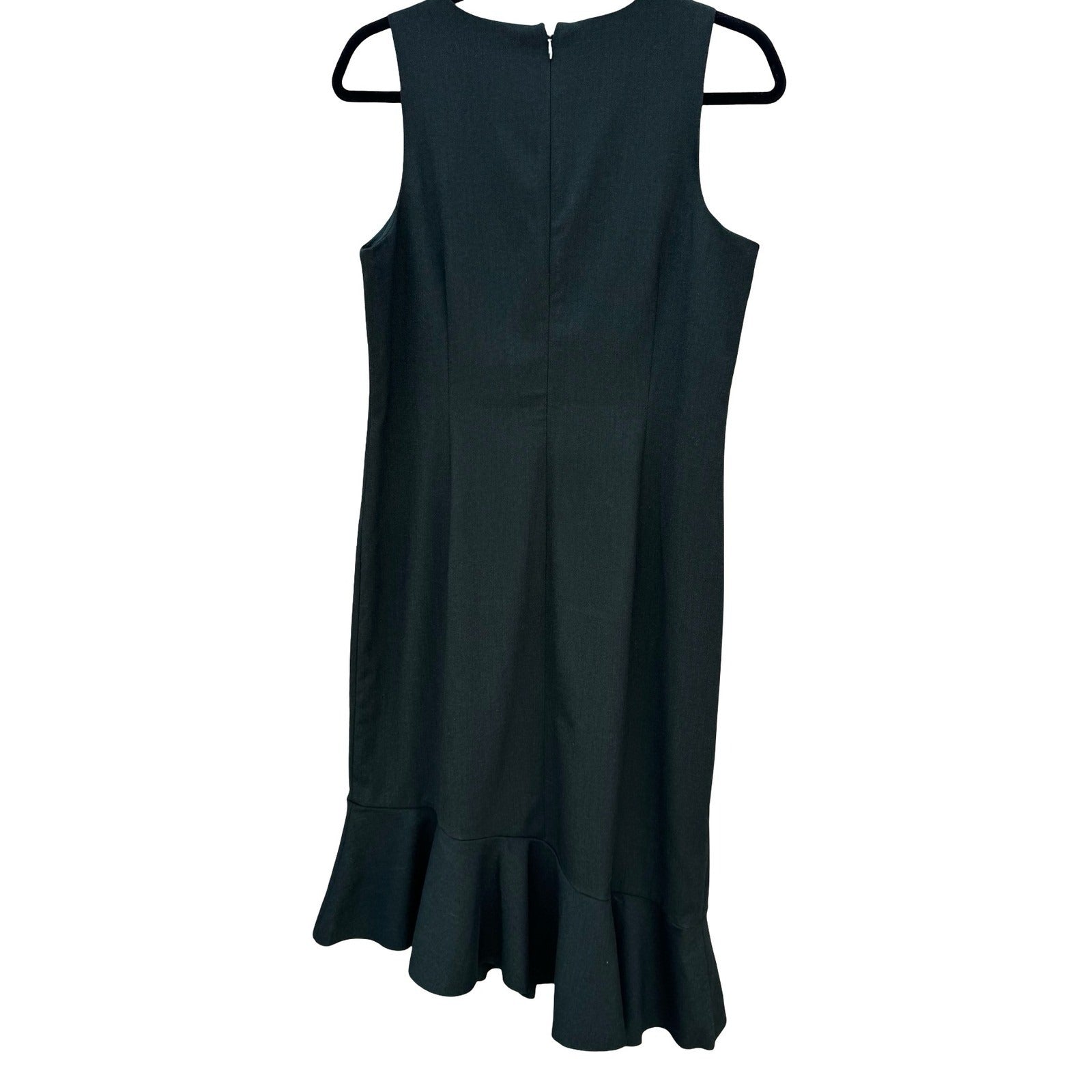 Banana Republic Dark Green Asymmetrical Flounce Ruffle Sheath Dress 888528-00
