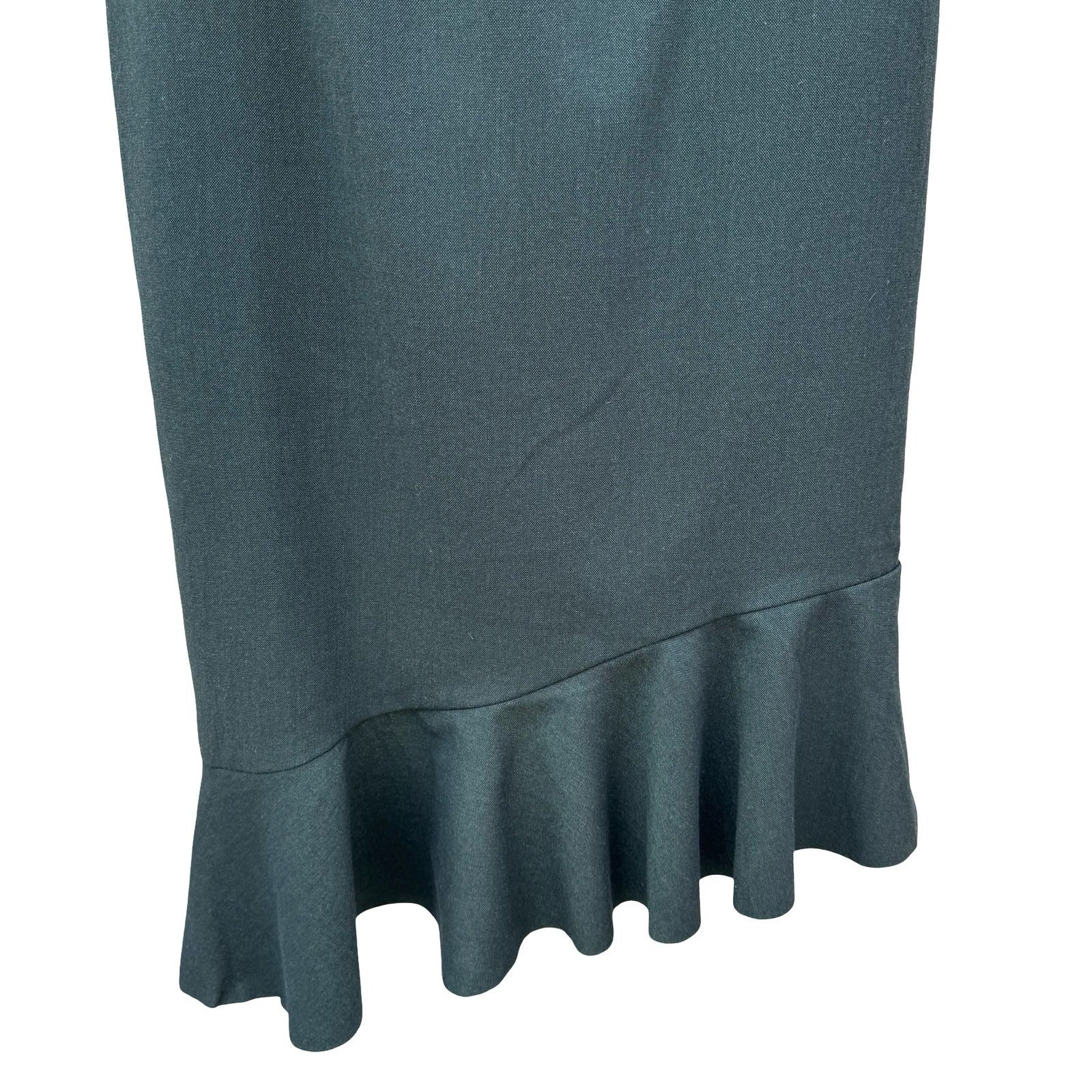 Banana Republic Dark Green Asymmetrical Flounce Ruffle Sheath Dress 888528-00
