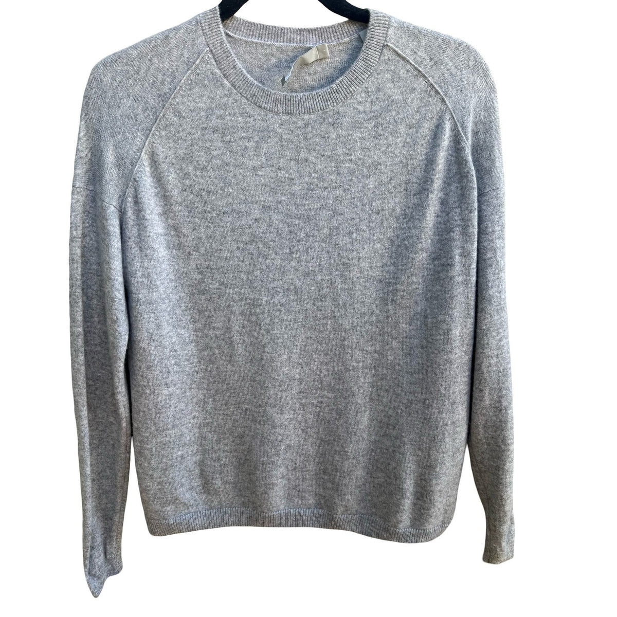 Vince 100% Cashmere Quiet Luxury Minimalist Preppy Crewneck Sweater Gray Mens S