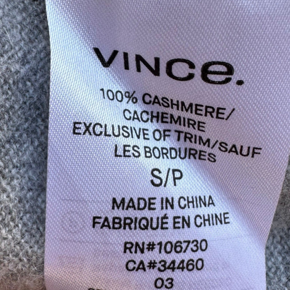 Vince 100% Cashmere Quiet Luxury Minimalist Preppy Crewneck Sweater Gray Mens S