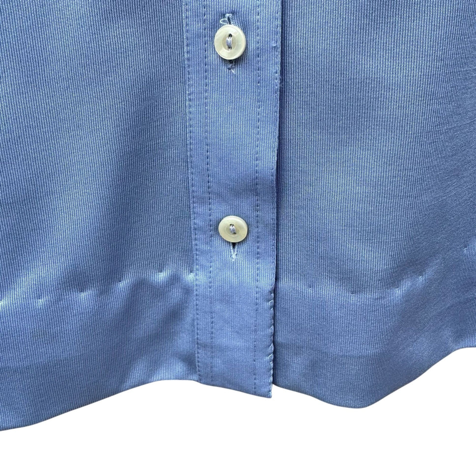 Dorce Vintage 70s Womens Light Blue Button-Up Long Sleeve Shirt Blouse Top 16