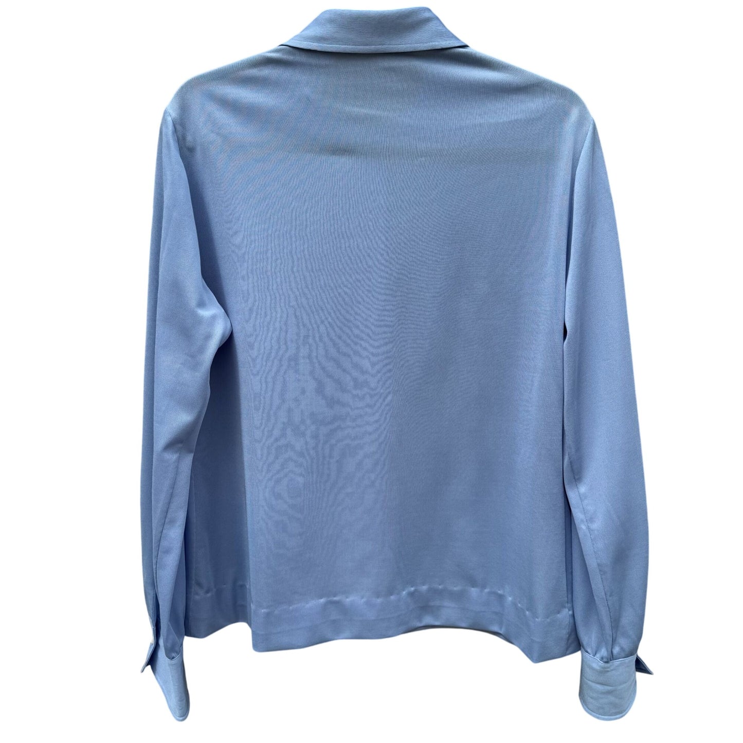 Dorce Vintage 70s Womens Light Blue Button-Up Long Sleeve Shirt Blouse Top 16