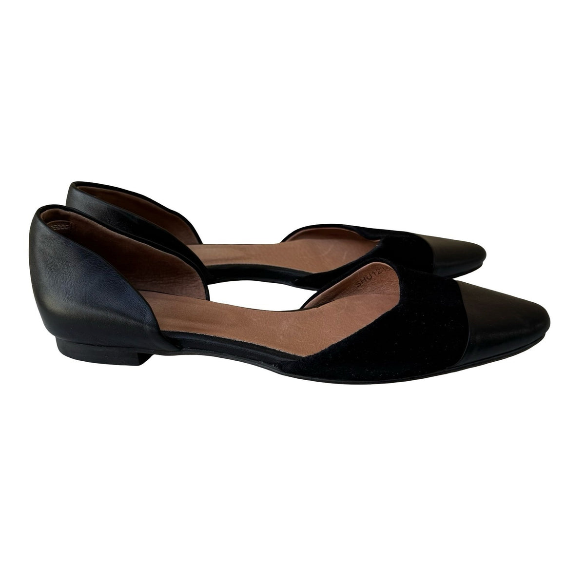 J. Jill D'Orsay Minimalist Quiet Luxury Pointed Cap Toe Flats Black Womens 11