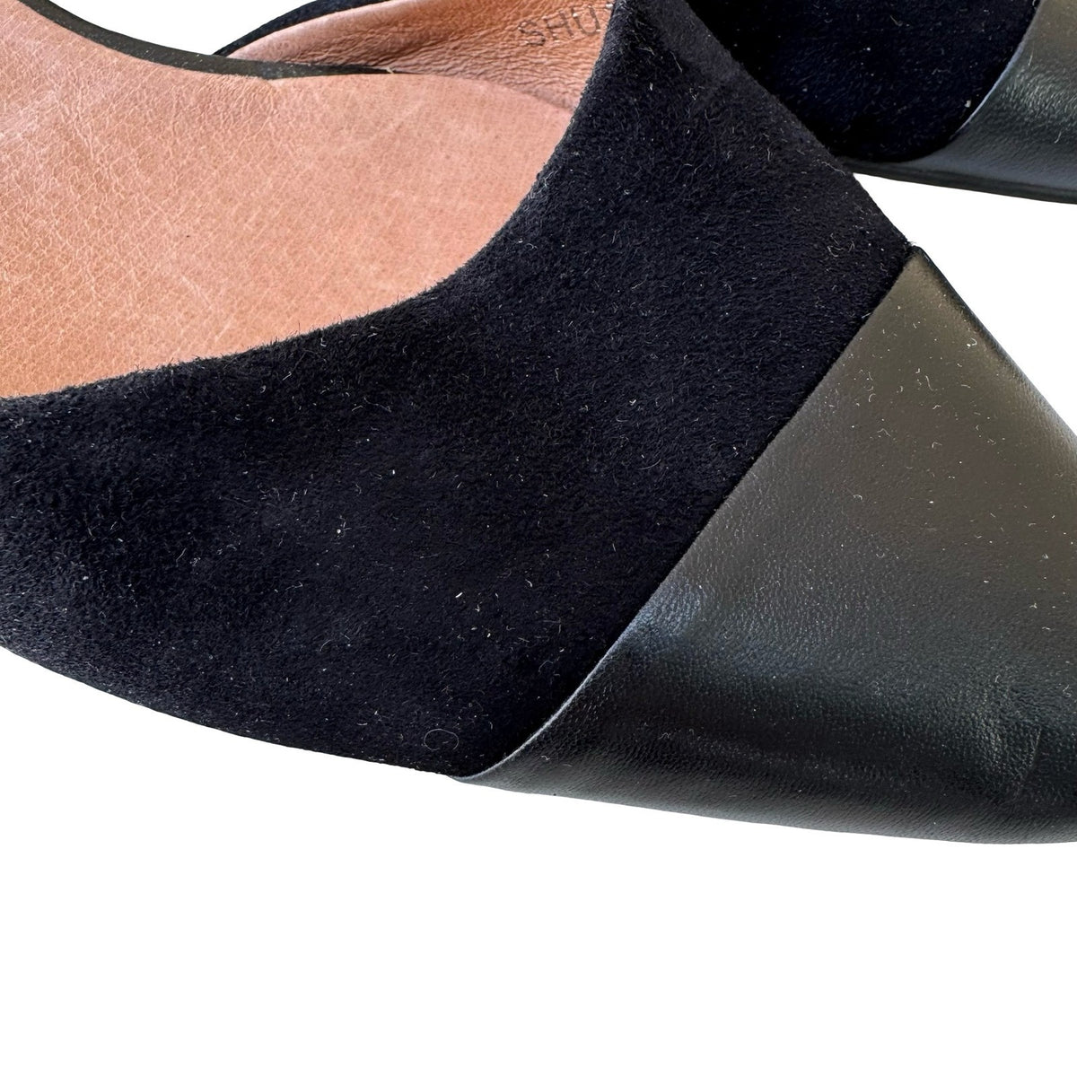 J. Jill D'Orsay Minimalist Quiet Luxury Pointed Cap Toe Flats Black Womens 11