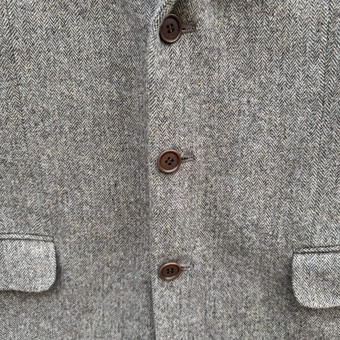 Maestro LG Fashion Mens Brown Herringbone 100% Wool 3-Button Blazer Sport Coat