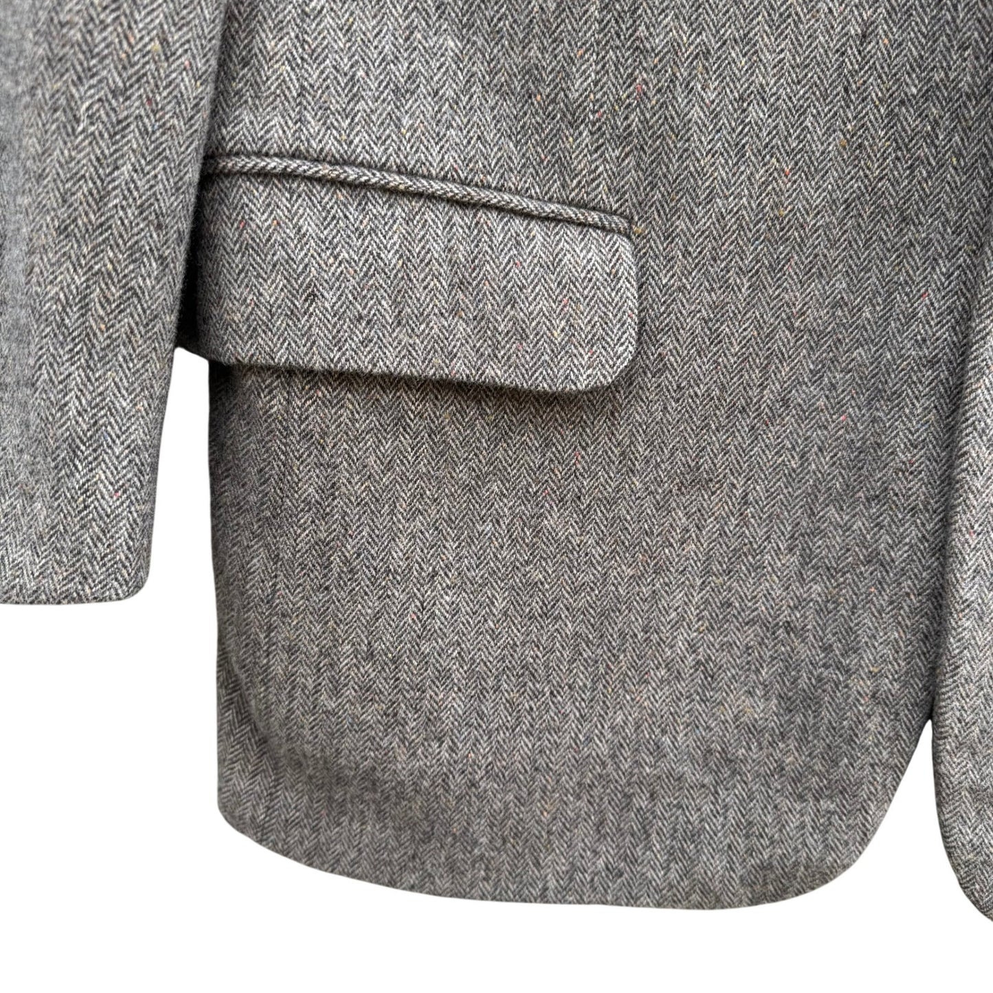 Maestro LG Fashion Mens Brown Herringbone 100% Wool 3-Button Blazer Sport Coat