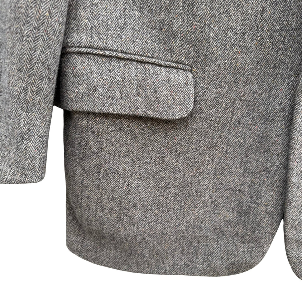Maestro LG Fashion Mens Brown Herringbone 100% Wool 3-Button Blazer Sport Coat