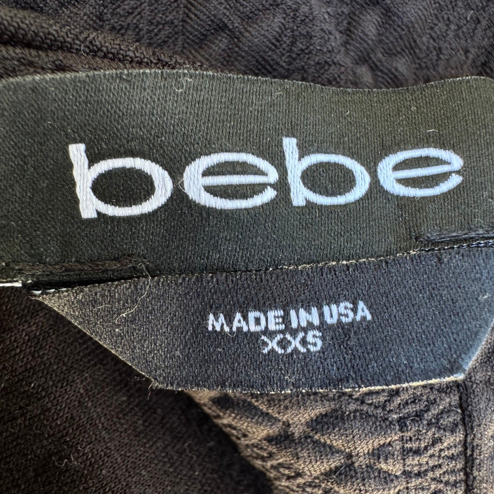 Bebe Y2K Minimalist Textured Cocktail Party Bodycon LBD Little Black Dress XXS