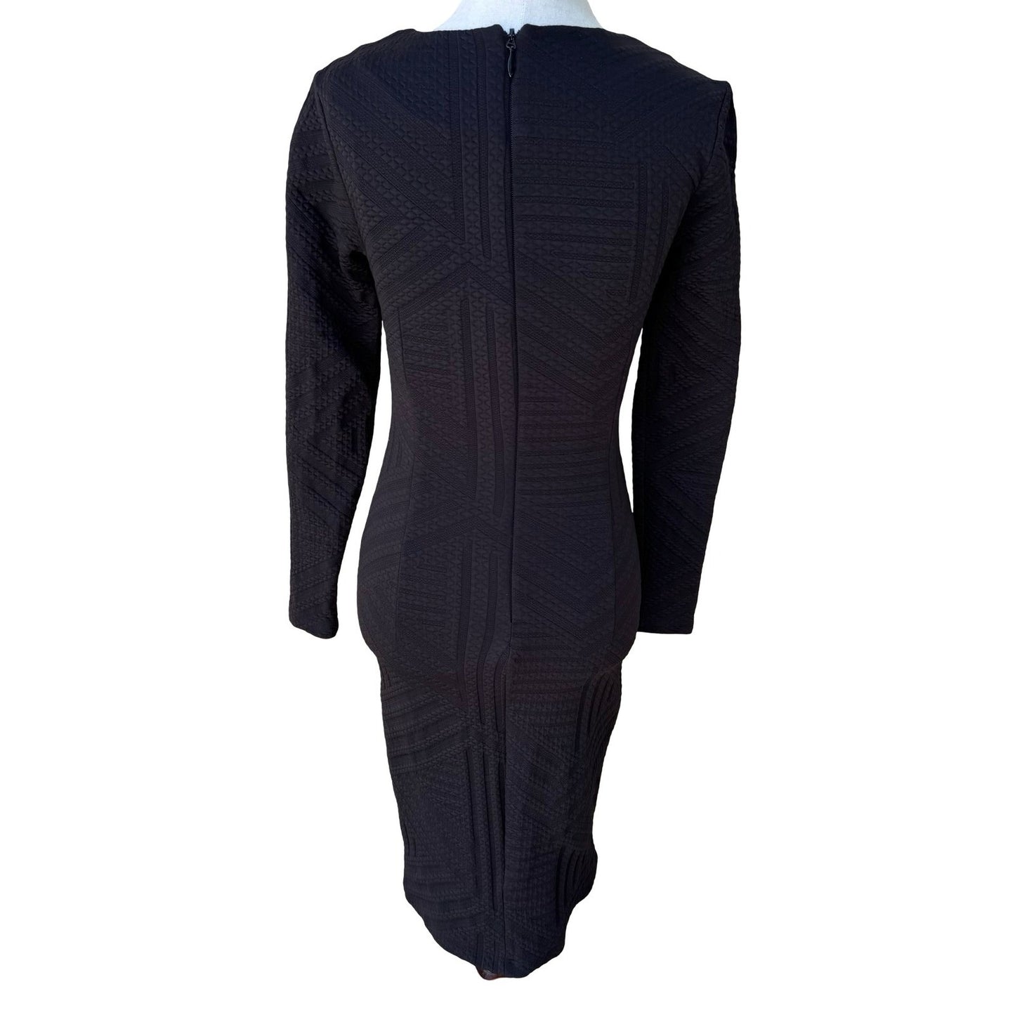 Bebe Y2K Minimalist Textured Cocktail Party Bodycon LBD Little Black Dress XXS